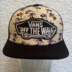 VANS x DISNEY Print SnapBack FlatBrim Trucker Cap Minnie Mouse Streetwear Y2K